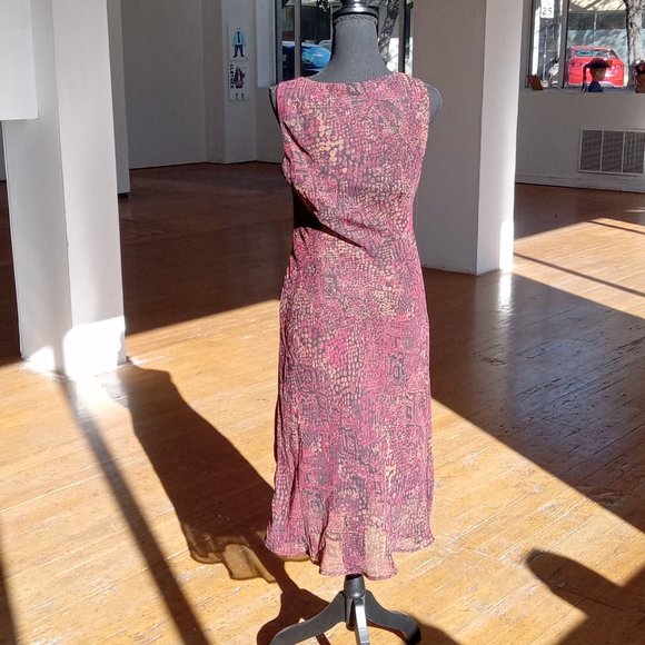 Burgundy and tan Shear two-piece dress set - Picture 7 of 11